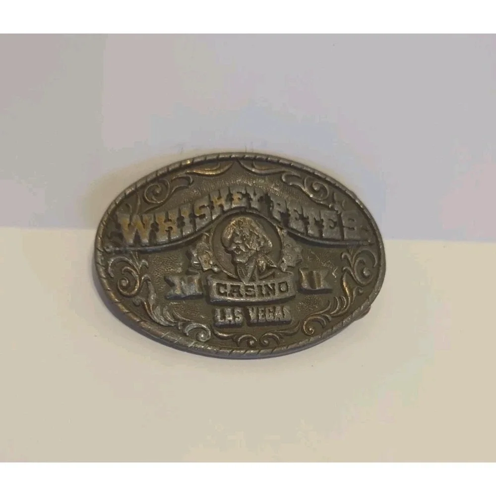 Vintage Whisky Pete's Casino Las Vegas Belt Buckle Pacific Brass & Buckle